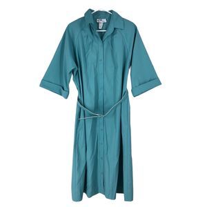 Vintage 1980s Willi of California Dress w/Belt, Shoulder Pads, Trench Style 14